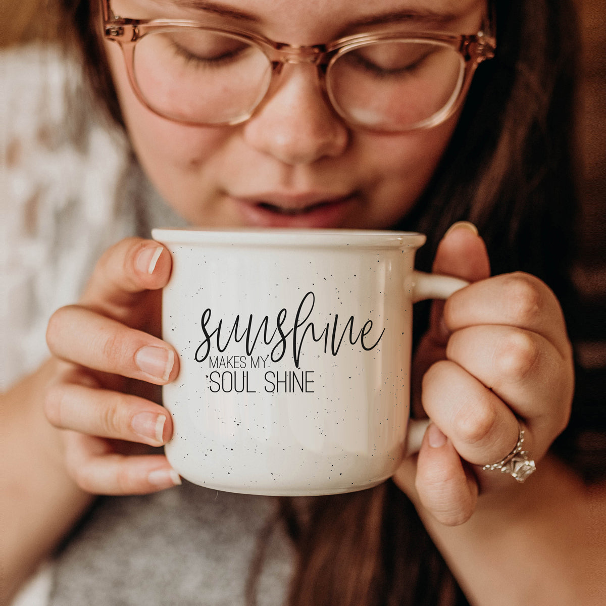 Sunshine Ceramic Coffee Mug - 14oz Campfire Style