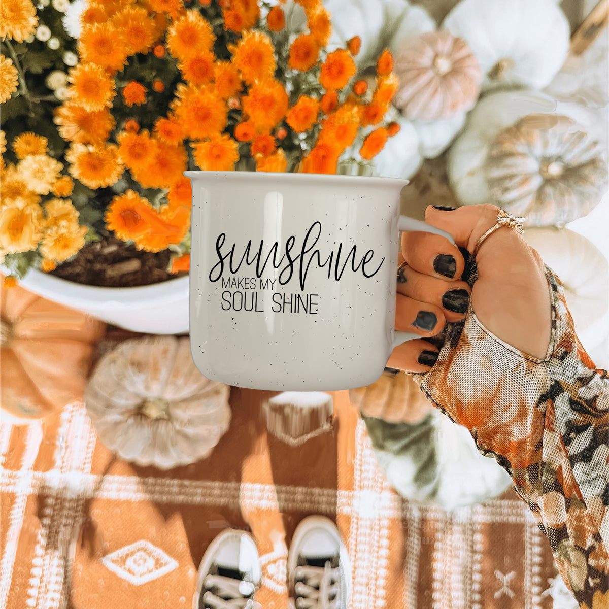 Sunshine Ceramic Coffee Mug - 14oz Campfire Style