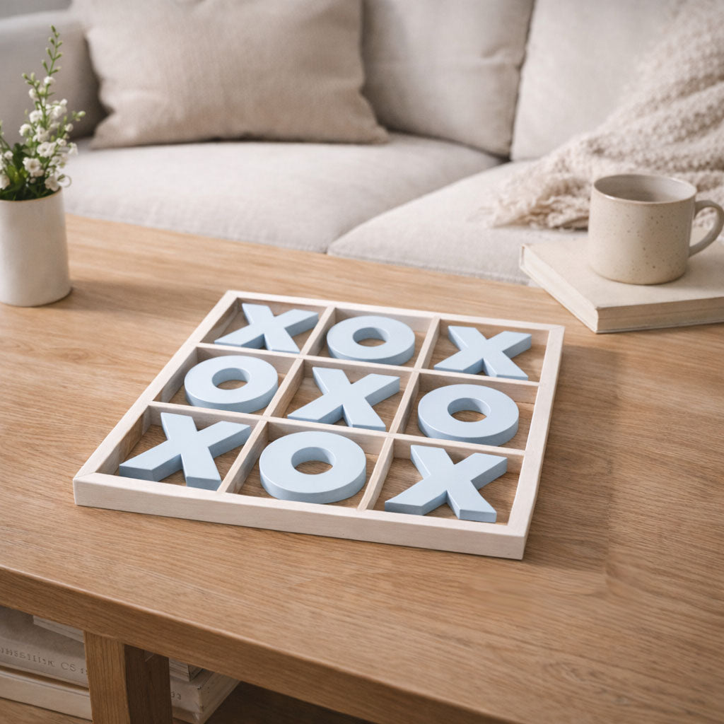 Handmade Wooden Tic Tac Toe Board - 12x12 Rustic Game