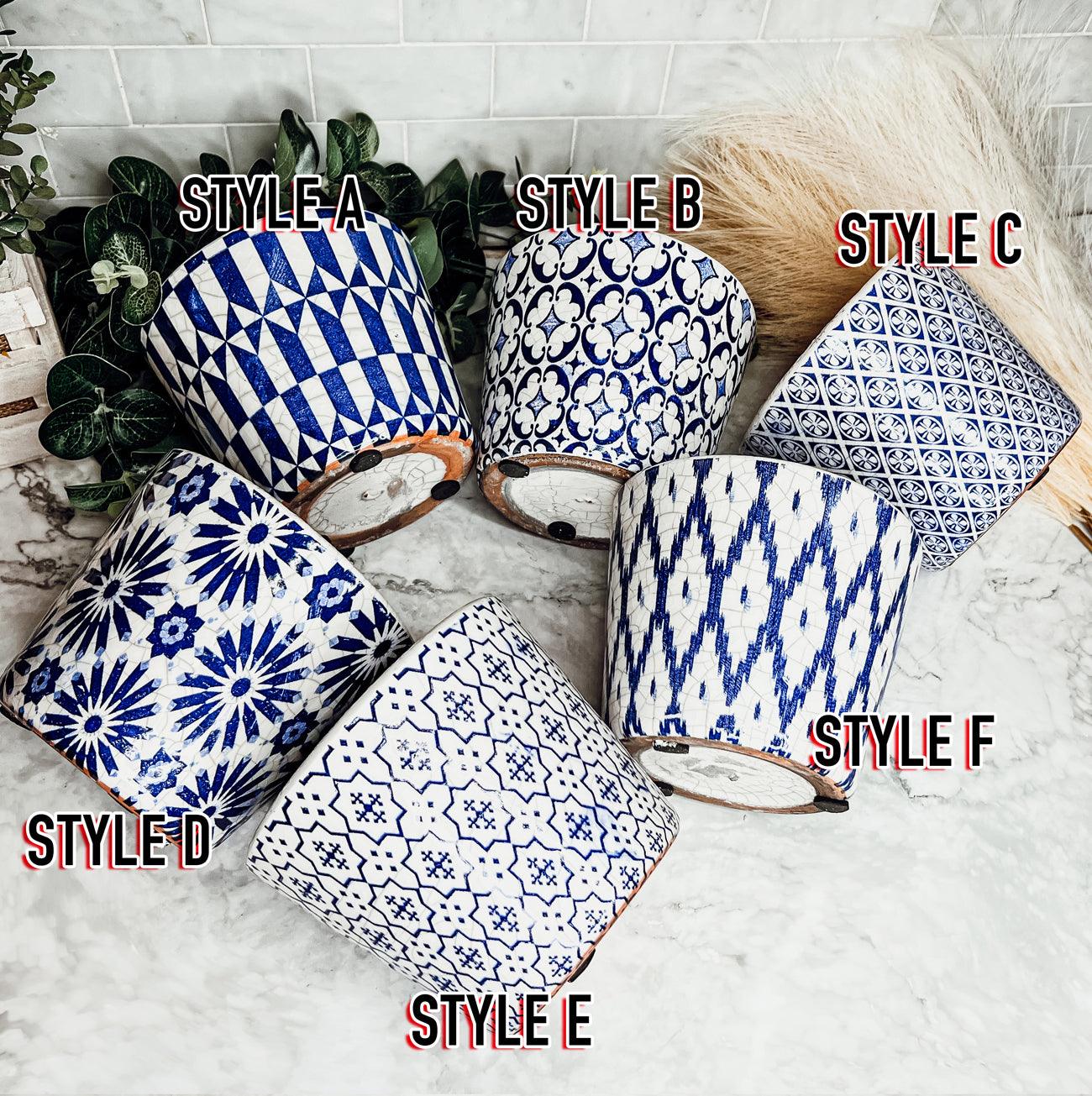 Terracotta Pot 5.5" - Rustic Patterned Handmade