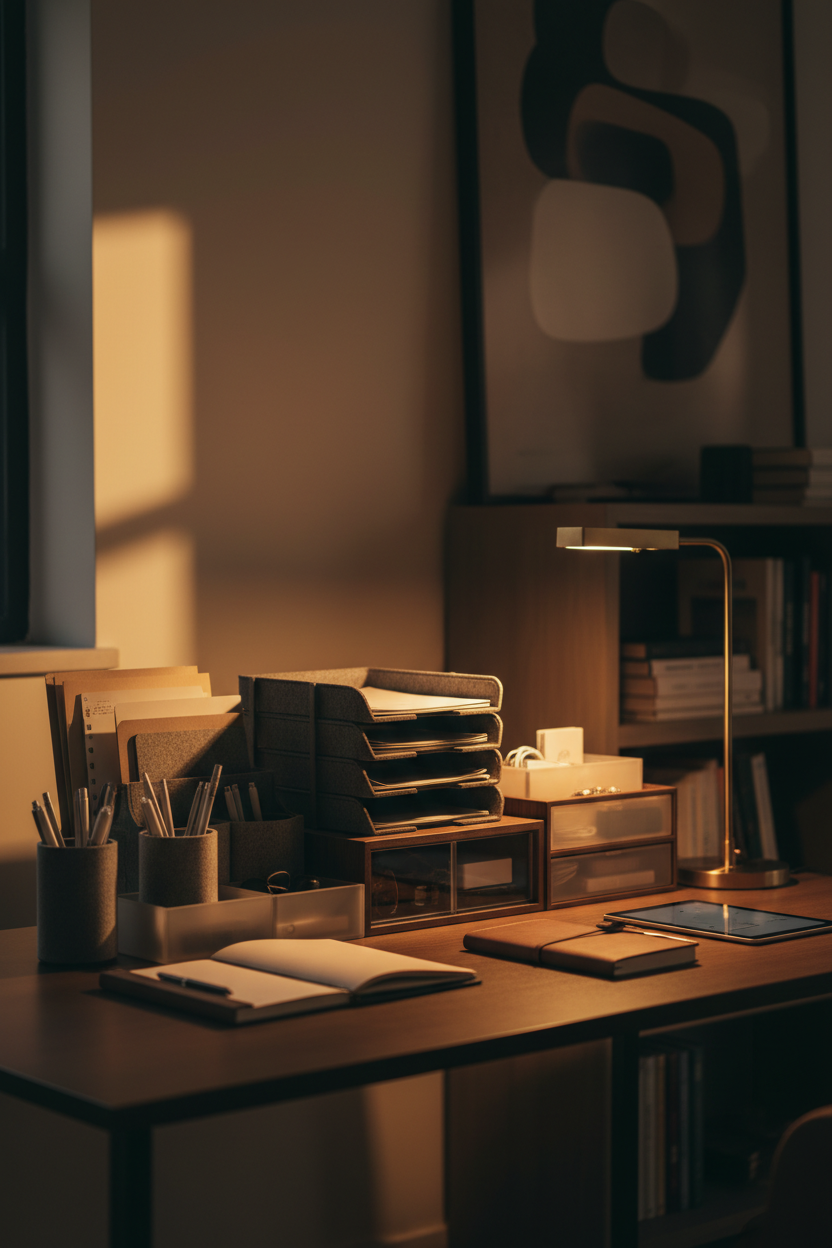 Vertical moody organized workspace