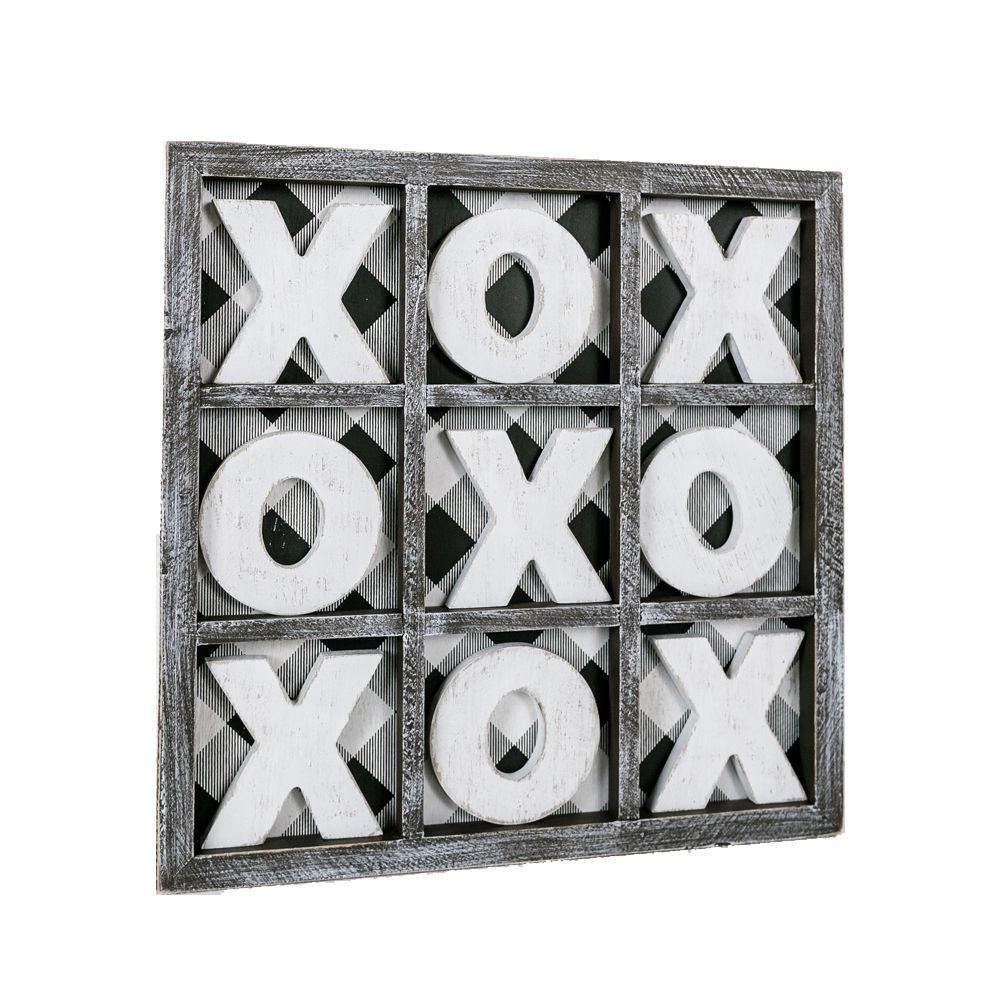 Gingham XOXO Tic Tac Toe Game - Wooden 12x12 or 6x6
