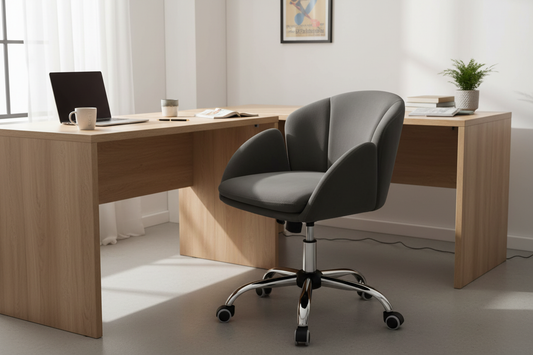 Yaheetech Cute Velvet Desk Chair - Realistic Office Photo